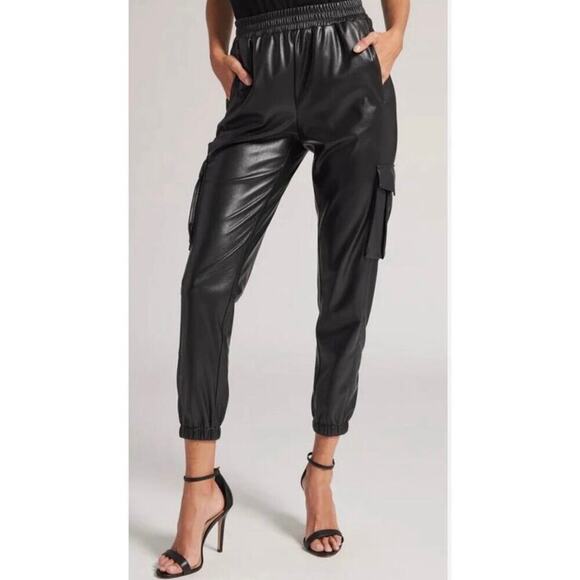 Generation Love Vegan Leather Cargo Jogger Black size XS - Picture 1 of 7